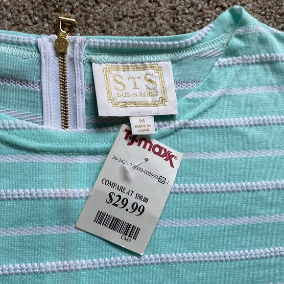 NWT Womens Medium Casual Short Sleeve Dress in Seafoam Green - Picture 3 of 3